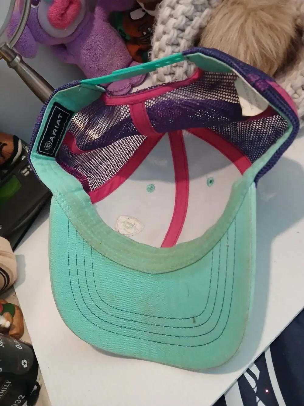 Ariat Trucker Hat One Size Turquoise Purple Pink Snapback Cap